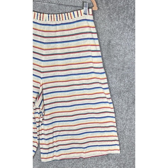 Its Pure Gould Rainbow Striped Wide Leg Pull On Capri Pants Womens Sz Large USA - Picture 6 of 12
